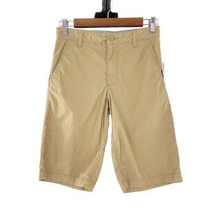 Old Navy Khaki Bermuda Shorts Size 12 Regular Cotton Blend Chino Boys New Youth